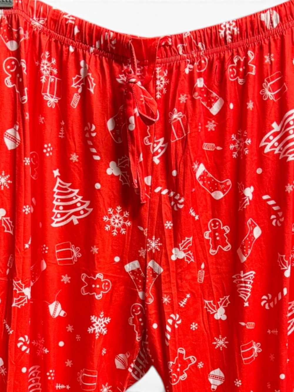 Ekouaer Christmas Pajama Pants Womens L Red Gingerbread Holiday Lounge - Picture 9 of 10